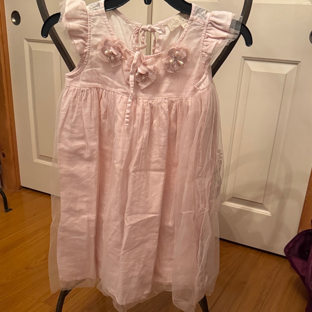 Tutu Du Monde Blush Pink Dress with Pearl Floral Detail